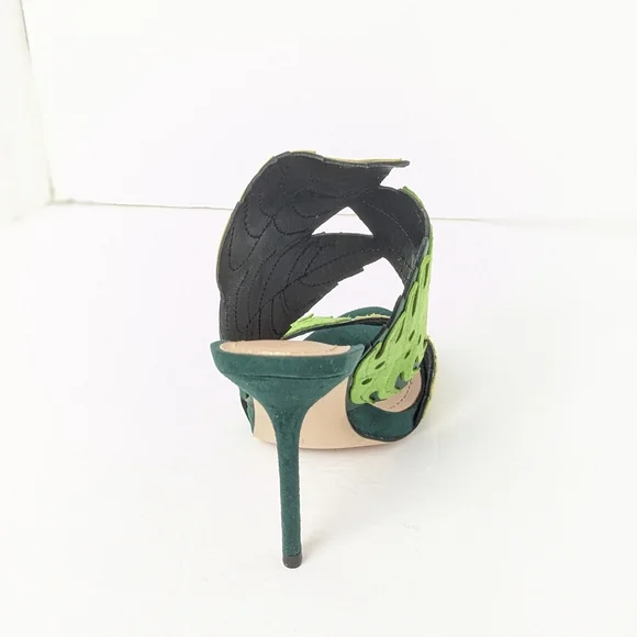 NWT Zara Suede Tropical Heels - Picture 5 of 16